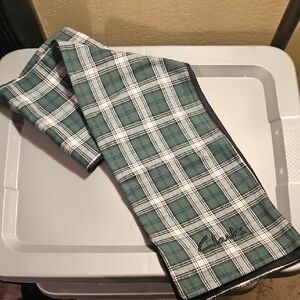 Clarks Green and White Plaid Scarf